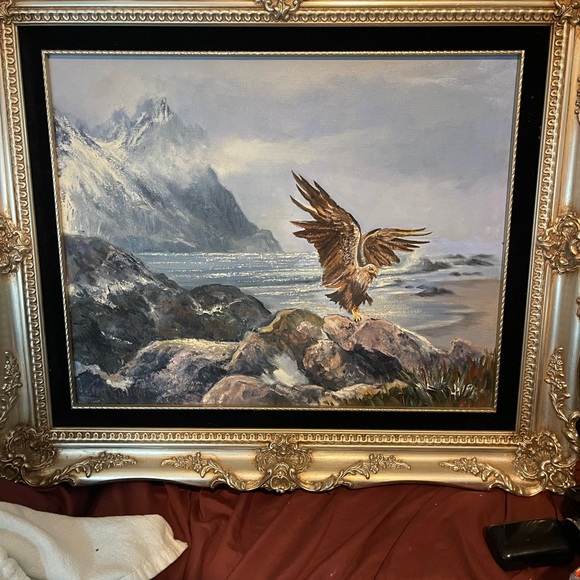 Other - Framed Eagle Landscape Painting